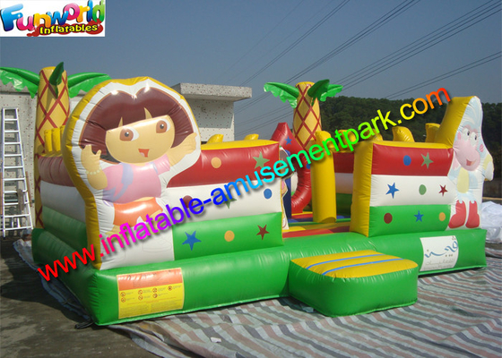 Tùy Inflatable Dora Thoát Jumping Nhà Với Chướng ngại vật bên trong