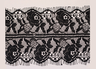 Wide thêu OEM Crochet Đen bông sóng Eyelash ren Trim cho phụ nữ