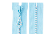 4 # nhựa kim cương Open-end Zipper Đối với hàng may mặc Với Rhinestone Răng