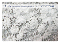 100% Nylon Jacquard ren vải với màu trắng / xanh / xanh màu CY-CX0039