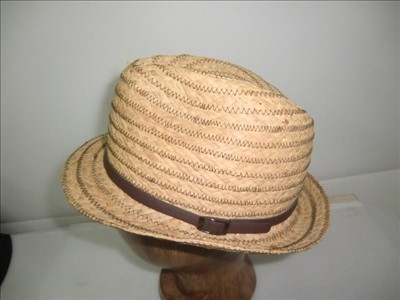 Bãi biển Raffia Braid Mũ Với da Belt, mùa hè phụ nữ Mũ với Zigzag stitching Rơm