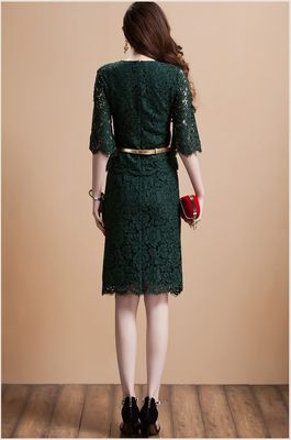 Cổ kim loại Belt kim cương hai chiếc váy prom mảnh cườm ren váy, đỏ / đen