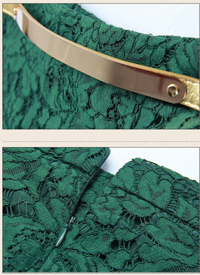 Cổ kim loại Belt kim cương hai chiếc váy prom mảnh cườm ren váy, đỏ / đen