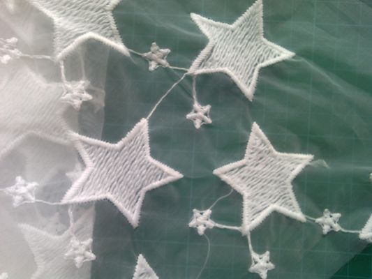 Pentagram Qmilch organza thêu ren vải, ren vải sao