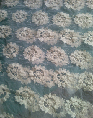 Tinh khiết bông organza thêu hoa ren vải may Eco thân thiện