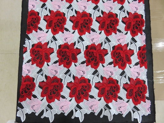 Nặng Ba Màu Thêu Crochet Vải Ren / May Váy Áo Vải
