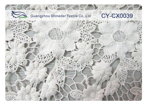 100% Nylon Jacquard Vải Ren với Màu Trắng / Xanh / Xanh Màu CY-CX0039