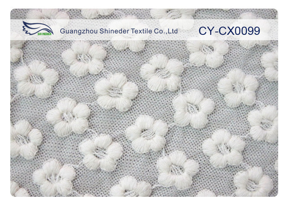 Hình dạng hoa trắng thêu ren vải cho áo cưới CY-CX0099