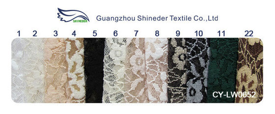 Hoa chải vải ren đàn hồi Ngà căng ra AZO nhuộm miễn phí CY-LW0652