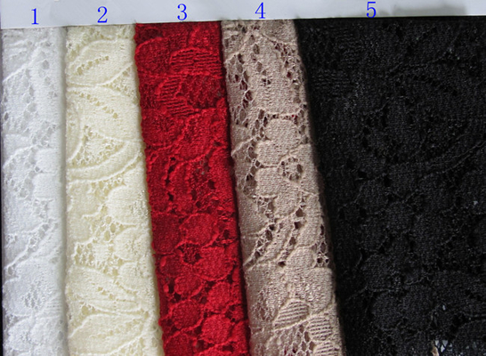 Trắng vải ren đàn hồi cho Upholstery