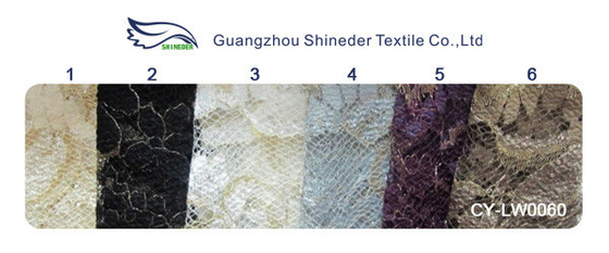 Màu đen vỏ sò kim loại số lượng lớn hoa ren vải Eco-Friendly nhuộm CY-LW0060
