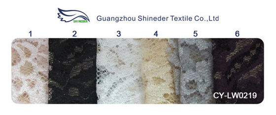 Sinh thái thân thiện ren vải nylon kim loại cho trang phục màu đen CY-LW0219