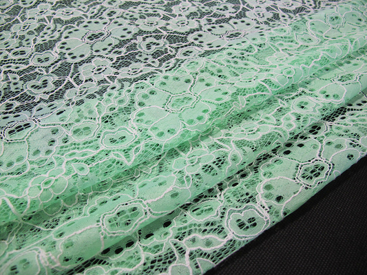 Tùy chỉnh Durable bông Nylon thêu ren vải hoa màu xanh lá cây mẫu