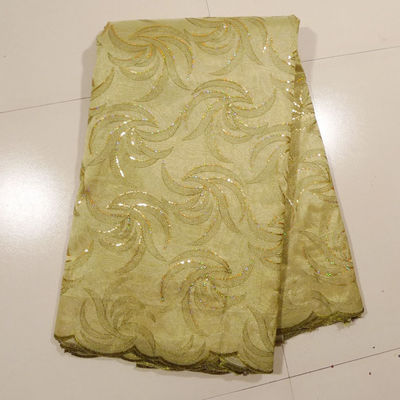 Vàng thêu ren vải Đối Wedding Dress, may
