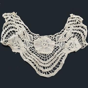 Dyeable bông thêu móc có thể tháo rời ren cổ áo cho quần áo