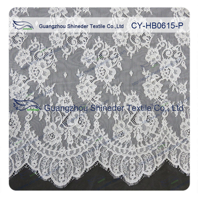 Chantilly Lace vải lông mi ren Trim cho Womens ăn mặc, trắng và xám