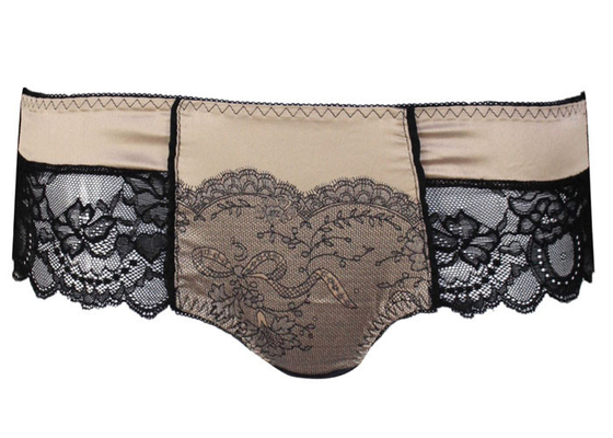 Khá thoải mái ren Trim Boyshort Panty Với Đẹp Satin Tại Mặt trận