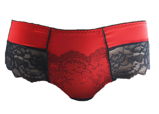 Khá thoải mái ren Trim Boyshort Panty Với Đẹp Satin Tại Mặt trận