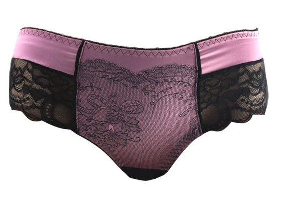 Khá thoải mái ren Trim Boyshort Panty Với Đẹp Satin Tại Mặt trận