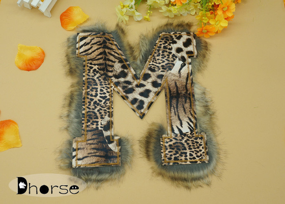 Thư M Brown Leopard in đính cườm trang trí ghép Trim Ví Quần áo
