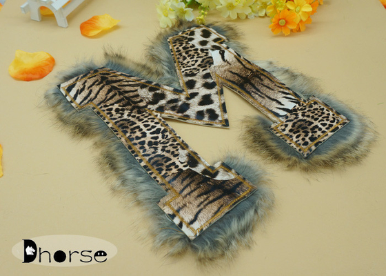 Thư M Brown Leopard in đính cườm trang trí ghép Trim Ví Quần áo