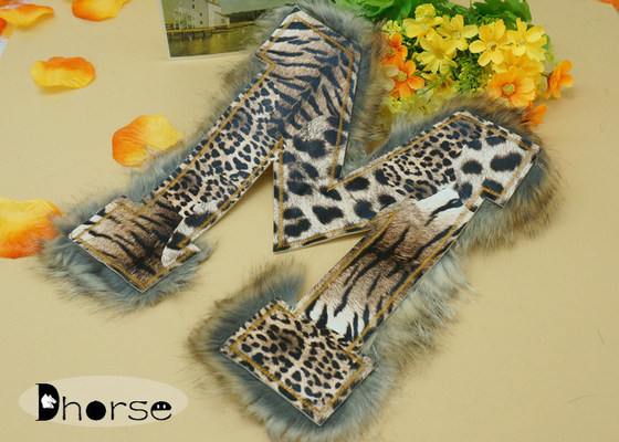 Thư M Brown Leopard in đính cườm trang trí ghép Trim Ví Quần áo