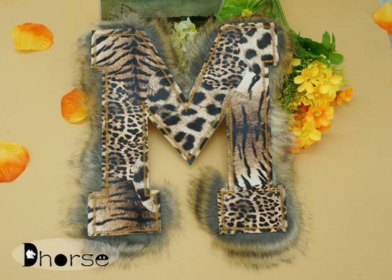 Thư M Brown Leopard in đính cườm trang trí ghép Trim Ví Quần áo