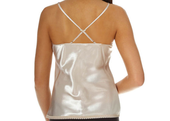 Công chúa Pure White Elegant Ladies Trơn V cổ yếm với ren Trim