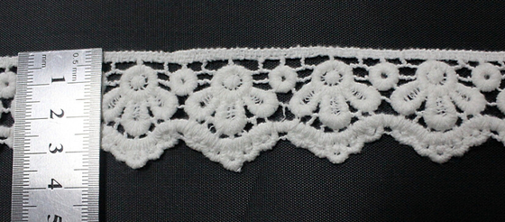 Cotton / Poly Milk trang trí ren Trim Trắng Chiều rộng 3cm Đối may Quần áo