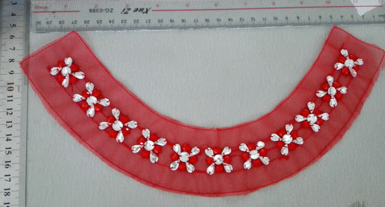 Eco thân thiện Red Flower cườm cổ vòng cổ Handmade Customized
