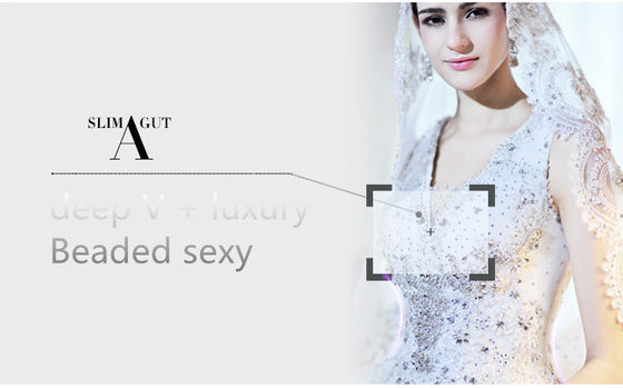 Luxury Beaded Rhinestone váy cưới, phụ nữ vải tuyn sưng húp váy cưới