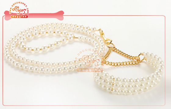 Exquisite Trân Bead Martingale Chain Chó Đào tạo Collar Đối Toy Dog