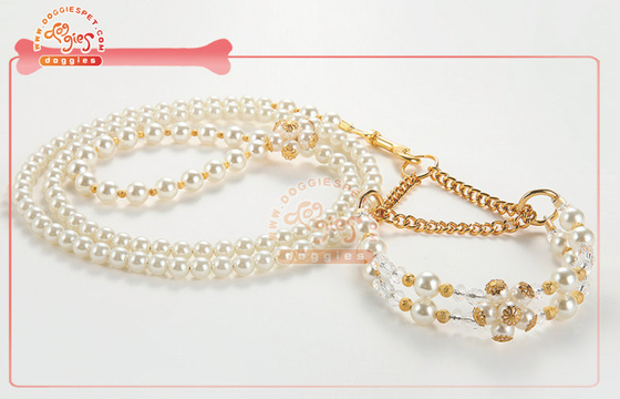 Exquisite Trân Bead Martingale Chain Chó Đào tạo Collar Đối Toy Dog