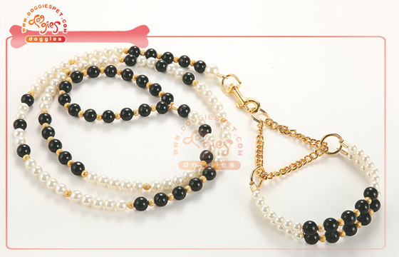 Exquisite Trân Bead Martingale Chain Chó Đào tạo Collar Đối Toy Dog