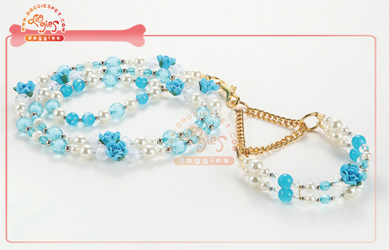 Exquisite Trân Bead Martingale Chain Chó Đào tạo Collar Đối Toy Dog
