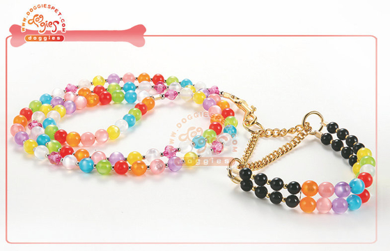 Exquisite Trân Bead Martingale Chain Chó Đào tạo Collar Đối Toy Dog