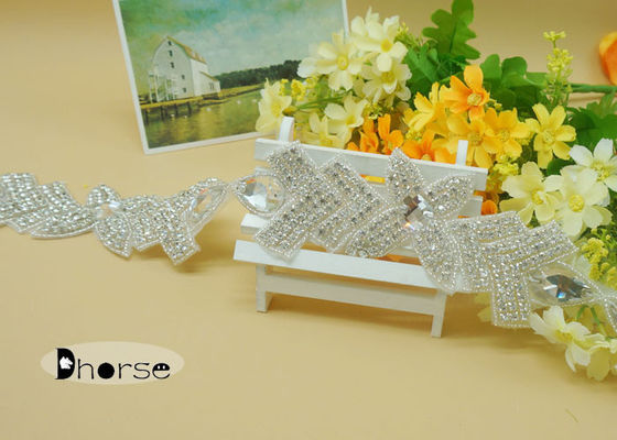 Bạc sắt On Rhinestone Beaded Trim cho váy, Rhinestone Trimming