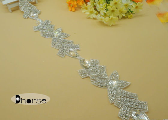 Bạc sắt On Rhinestone Beaded Trim cho váy, Rhinestone Trimming
