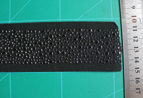 5cm Đen Elastic Webbing Nylon và Spandex Với Rhinestone