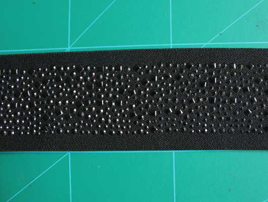 5cm Đen Elastic Webbing Nylon và Spandex Với Rhinestone