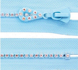 Custom Made đặc biệt ABS Zipper Răng Với Glowing đá 20cm