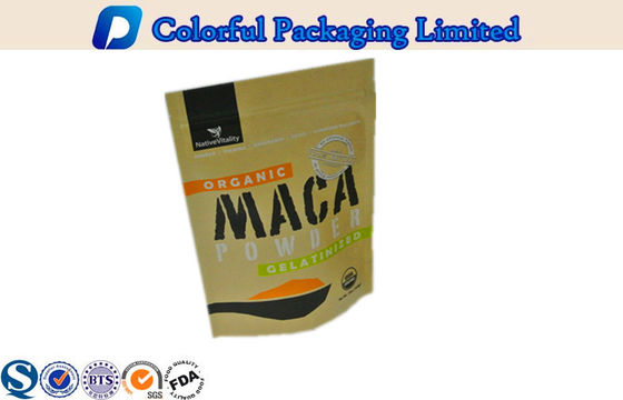 Customized Zipper đầu Matte Black Đứng lên Pouch cho Tea / trái cây khô