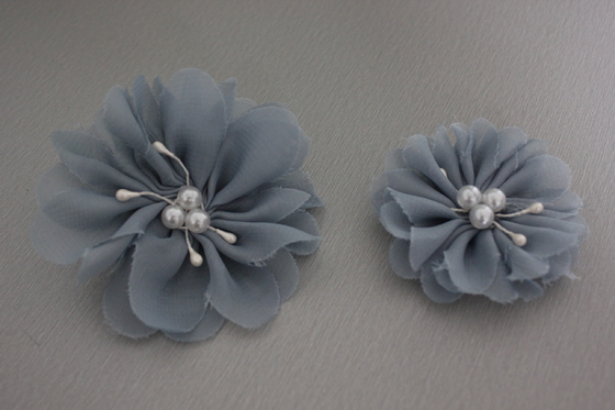 Màu xám nhân tạo hoa phần trên áo đàn bà, vải hoa Corsages ECO thân thiện dệt