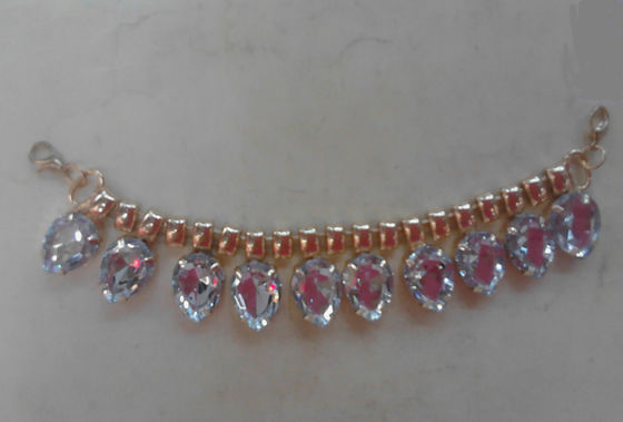 Thời trang rõ ràng vòng cổ rhinestone thủ công với SGS hạt thủy tinh