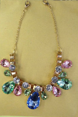 dây chuyền vàng Rhinestone vòng cổ làm bằng tay, vòng cổ đính cườm thủ công