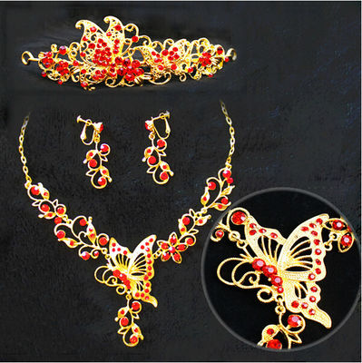 Exquisite Handmade vật trang sức vòng cổ hoa tai Crown cho Womens, Girls