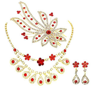 Exquisite Handmade vật trang sức vòng cổ hoa tai Crown cho Womens, Girls