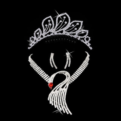 Exquisite Handmade vật trang sức vòng cổ hoa tai Crown cho Womens, Girls