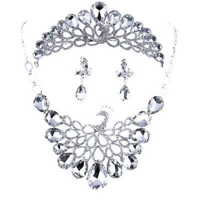 Exquisite Handmade vật trang sức vòng cổ hoa tai Crown cho Womens, Girls