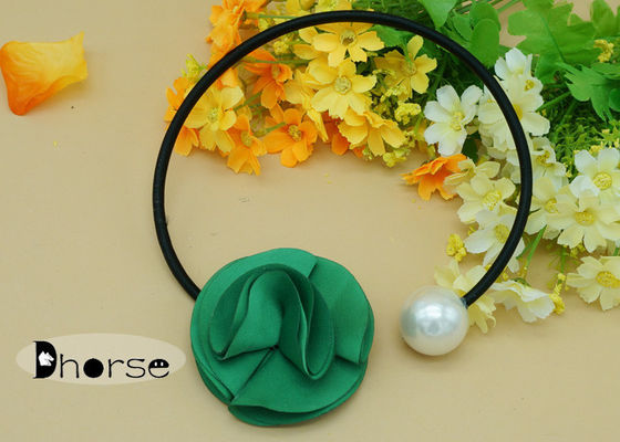 Xanh Vải hoa Big Pearl Handmade Beaded Dây chuyền, vòng cổ cổ áo đính cườm
